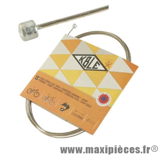Cable dérailleur inox type shimano 2.00 m (vendu par boite de 25)/t marque KBLE - Pièce Vélo