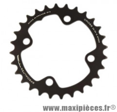 Plateau 28 dents VTT double diamètre 80 intérieur noir 4 branches cross marque Spécialités TA - Matériel pour Vélo