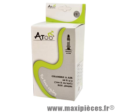 Chambre à air de route 700x20/23 vp valve 60mm marque Atoo - Matériel pour Vélo