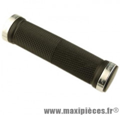 Poignée VTT lock on avec anneaux de couleur argent 125mm (paire) marque Progrip