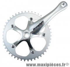 Pédalier monovitesse/fixie 46d l170 argent (diamètre 130/axe carre) - Accessoire Vélo Pas Cher