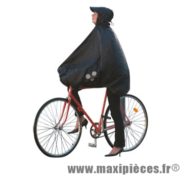 Poncho protection pluie spad fulap noir t unique (visiere,leger,motifs réfléchissants...) - Accessoire Vélo Pas Cher