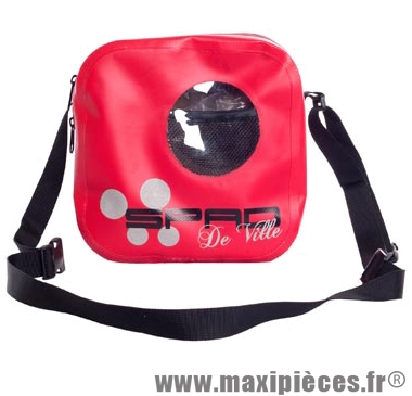 Sacoche cintre spad besenvil rouge (se fixe sans outil, zippe étanche, 2 poches internes) - Accessoire Vélo Pas Cher