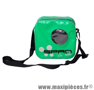 Sacoche cintre spad besenvil vert (se fixe sans outil, zippe étanche, 2 poches internes) - Accessoire Vélo Pas Cher