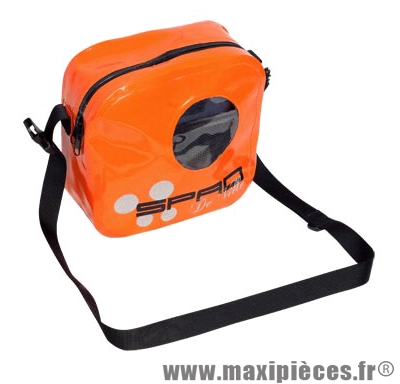 Sacoche cintre spad besenvil orange (se fixe sans outil, zippe étanche, 2 poches internes) - Accessoire Vélo Pas Cher