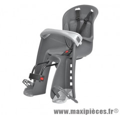 Porte bébé avant bilby gris fonce coussin gris (fix. centrale sur cadre) -15kgs marque Polisport - Pièce Vélo