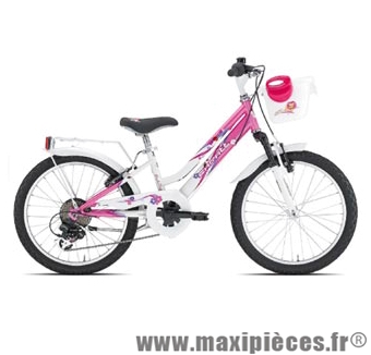 Vélo pour enfant 20 fillette c636 ladybug20 rose/blanc tx35 6v susp. marque Carratt - Vélo pour enfant complet