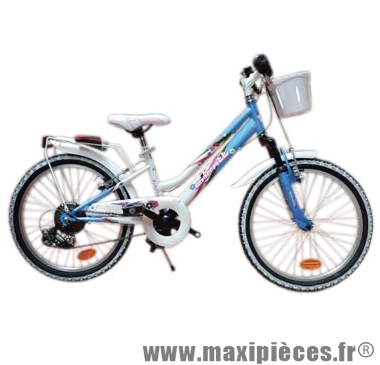 Vélo pour enfant 20 fillette c636 ladybug20 bleu/blanc tx35 6v susp. marque Carratt - Vélo pour enfant complet