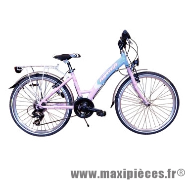 Vélo pour enfant 24 VTC fillette c602 spark 24 bleu/rose tx35 3x7 rigide marque Carratt - Vélo pour enfant complet