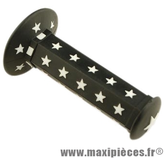 Poignée BMX noir/blanche star d22.2 125 mm (paire) - Accessoire Vélo Pas Cher
