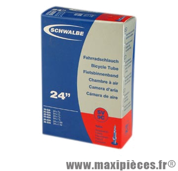 Chambre à air de route 24x3/4/1.10 vp (18-520/28-520) valve 40mm marque Schwalbe