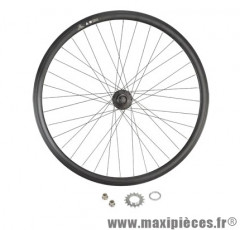 Roue vélo fixie 700 noir arrière axe plein moyeu noir flip/flop 36 t. (avec pignon) - Accessoire Vélo Pas Cher