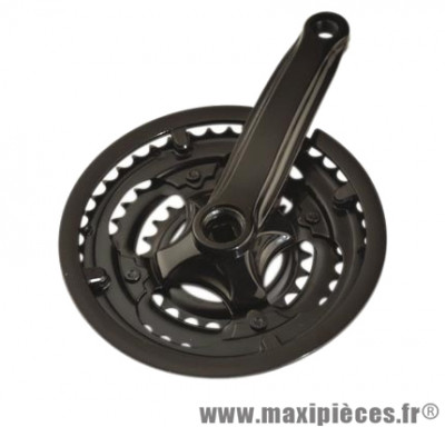 Pédalier VTT 7/8v. Prowheel en acier 28/38/48 + carter (axe carré) *Déstockage !