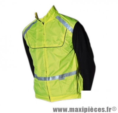 Gilet/veste sécurité jaune fluo velo-cyclo bande réfléchissante (taille L) adulte en1150 - Accessoire Vélo Pas Cher