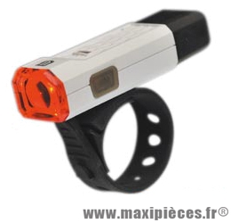 Eclairage vélo recharg. arrière blanc 1 led rouge 2 mod. fix. strap (usb) marque Marwi - Pièce Vélo