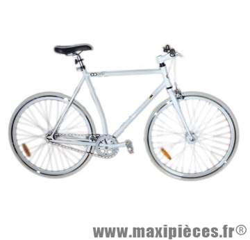 Vélo fixie homme piao blanc t59 acier chromoly pédalier 42 dents - Vélo fixie complet