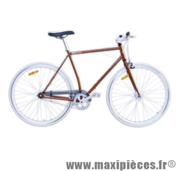 Vélo fixie homme piao orange t59 acier chromoly pédalier 42 dents - Vélo fixie complet