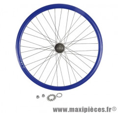 Roue vélo fixie 700 bleu arrière axe plein moyeu noir flip/flop 36 (taille M)arque - Accessoire Vélo Pas Cher