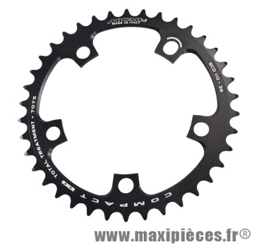 Plateau 38 dents route diamètre 110 intérieur noir (comp.shimano + campa ultra torque) 10/9v. marque Miche - Pièce Vélo