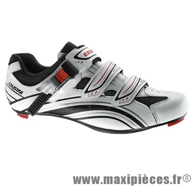 Chaussure route sr961 t38 blanc/noir 2 velcros + clic (paire) syst. look/spd marque Exustar pour cycliste