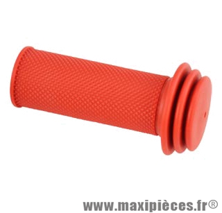 Poignée enfant caoutchouc rouge l 80mm diamètre 22mm (paire) - Accessoire Vélo Pas Cher