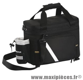 Sacoche vélo noir porte bagage +poche porte bidon +extensions latérales (22x31x19) marque Exustar