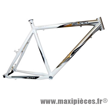 Cadre VTT curt alu disc blanc gris argent taille 55 xl marque Sunn Mat riel pour Cycle
