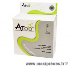 Chambre à air de VTT 20x1.5/2.00 vs avec liquide anti-crevaison marque Atoo - Matériel pour Vélo