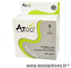 Chambre à air de VTT 24x1.5/2.00 vs avec liquide anti-crevaison marque Atoo - Matériel pour Vélo
