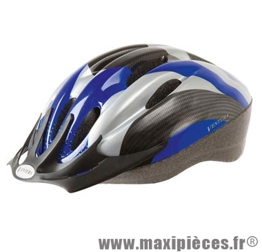 Casque VTT ventura bleu/gris/noir avec réglage occipital 54/58 - Accessoire Vélo Pas Cher