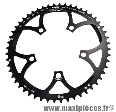 Plateau 53 dents route diamètre 110 extérieur noir (comp.shimano + campa ultra torque) 10/9v marque Miche - Pièce Vélo