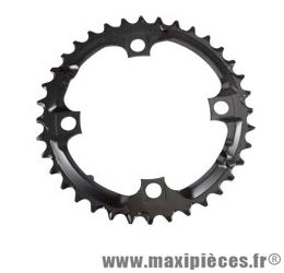 Plateau 36 dents VTT triple diamètre 104 interm noir 4 branches origine deorem590 9v marque Shimano - Matériel pour Vélo