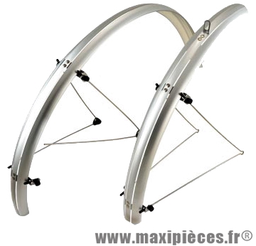 Garde boue VTC 28 pouces a tringles 48mm argent (paire) marque Stronglight - Pièce Vélo