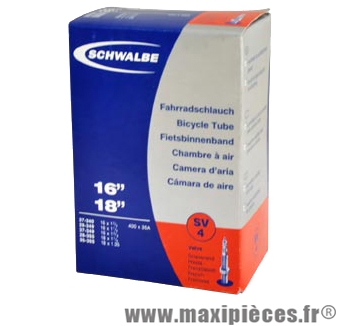 Chambre à air de tradi 16x1 3/8 a 18x1.35 vp (37-340/35-555) valve 40mm marque Schwalbe