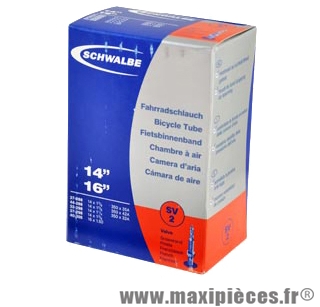 Chambre à air de tradi 350x35a (14 pouces) vp (32-288/47-305) valve alu 40mm marque Schwalbe