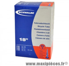 Chambre à air de tradi 450x35a (18 pouces) vp (40-355/37-400) valve alu 40mm marque Schwalbe