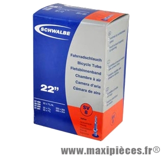 Chambre à air de tradi 550x28a/35a (22 pouces) vp (44-484/37-501) valve alu 40mm marque Schwalbe