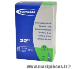 Chambre à air de tradi 550x28a/35a (22 pouces) vs (44-484/37-501) valve alu 40mm marque Schwalbe