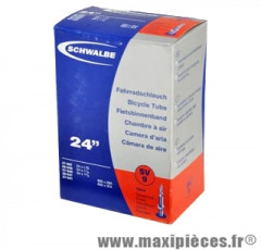 Chambre à air de tradi 600x28a/37a (24 pouces) vp (20-540/47-541) valve alu 40mm marque Schwalbe