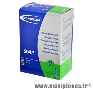 Chambre à air de tradi 600x28a/37a (24 pouces) vs (20-540/47-541) valve alu 40mm marque Schwalbe