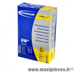 Chambre à air de route 700x20/25 vp extra light valve 60mm marque Schwalbe