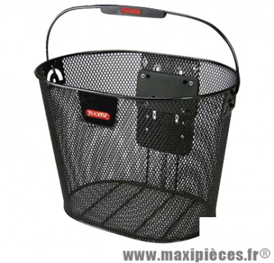 Panier avant a clips acier ovale plus 18l noir avec anse 36x27x25 cm (sans fixation marque Klickfix - Accessoire Vélo