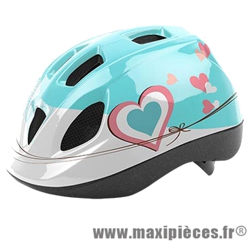 Casque enfant kith blanc/rose/bleu avec réglage occipital 52/56 marque Headgy - Casque Vélo