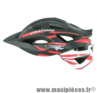 Casque VTT c-tracer noir/rouge/blanc mat in-mold avec réglage occipital 56/59 marque Cratoni - Casque Vélo