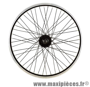 Roue vélo BMX 20 pouces avant axe 9.5 mm tout alu moyeu acier 48t noir - Accessoire Vélo Pas Cher