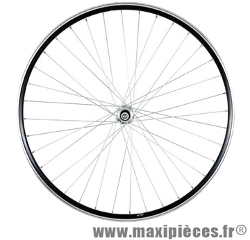 Roue VTC 28 pouces arrière écrou rl a visser jante alu double paroi noir axe plein moyeu alu 36t - Accessoire Vélo Pas Cher