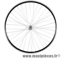 Roue VTC 28 pouces arrière écrou rl a visser jante alu double paroi noir axe plein moyeu alu 36t - Accessoire Vélo Pas Cher