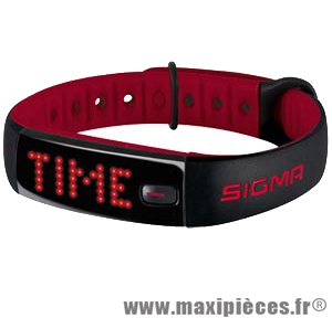 Bracelet/montre tracker d'activités activo noir/rouge marque Sigma - Accessoire Vélo