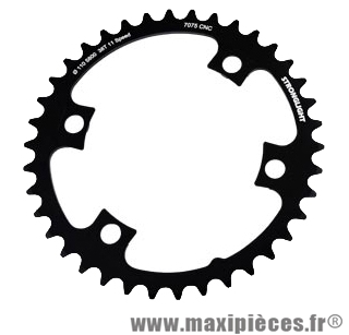 Plateau 38 dents route diamètre 110 intérieur noir comp. shimano 105 fc5800 11v. marque Stronglight - Pièce Vélo