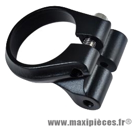 Collier tige de selle route/VTT d34.9 mm avec fixation porte bagage arrière alu noir - Accessoire Vélo Pas Cher